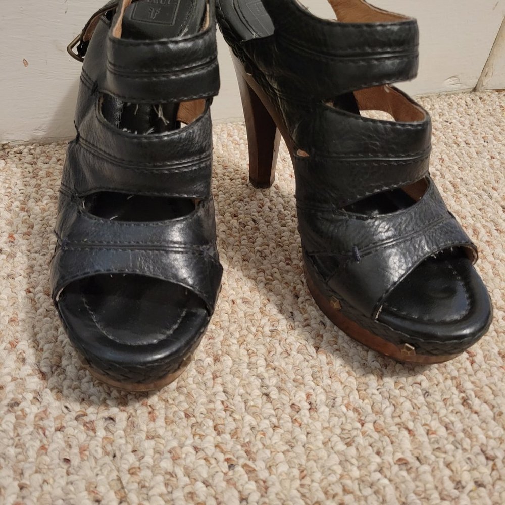 Frye Black Women's Dara Campus Stitch Sandals